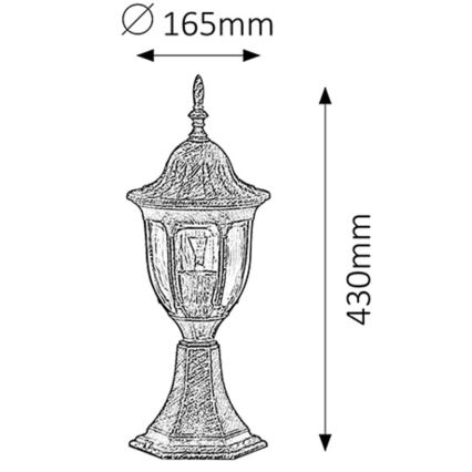Rabalux - Āra lampa 1xE27/60W/230V IP43 zelta/patina/melna