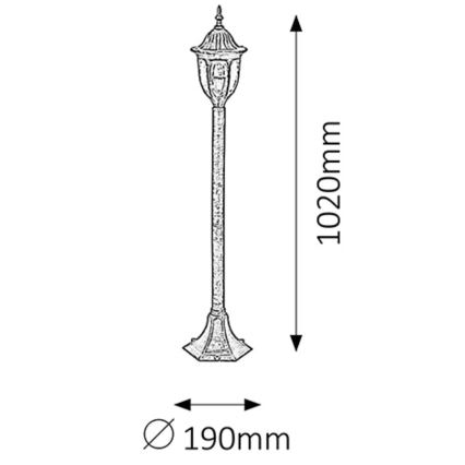 Rabalux - Āra lampa 1xE27/60W/230V IP43 zelta/melna/patina