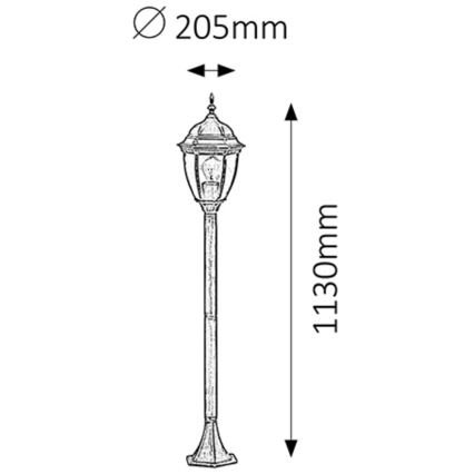 Rabalux - Āra lampa 1xE27/100W/230V IP44 113 cm