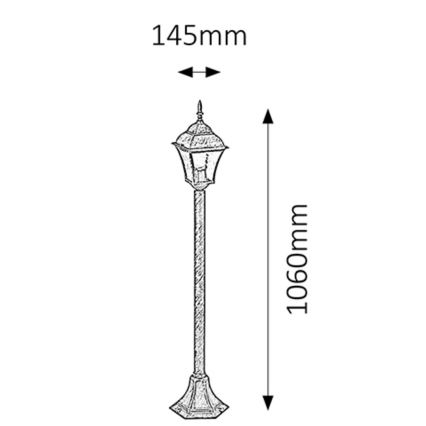 Rabalux 8400 - Āra lampa TOSCANA 1xE27/60W/230V