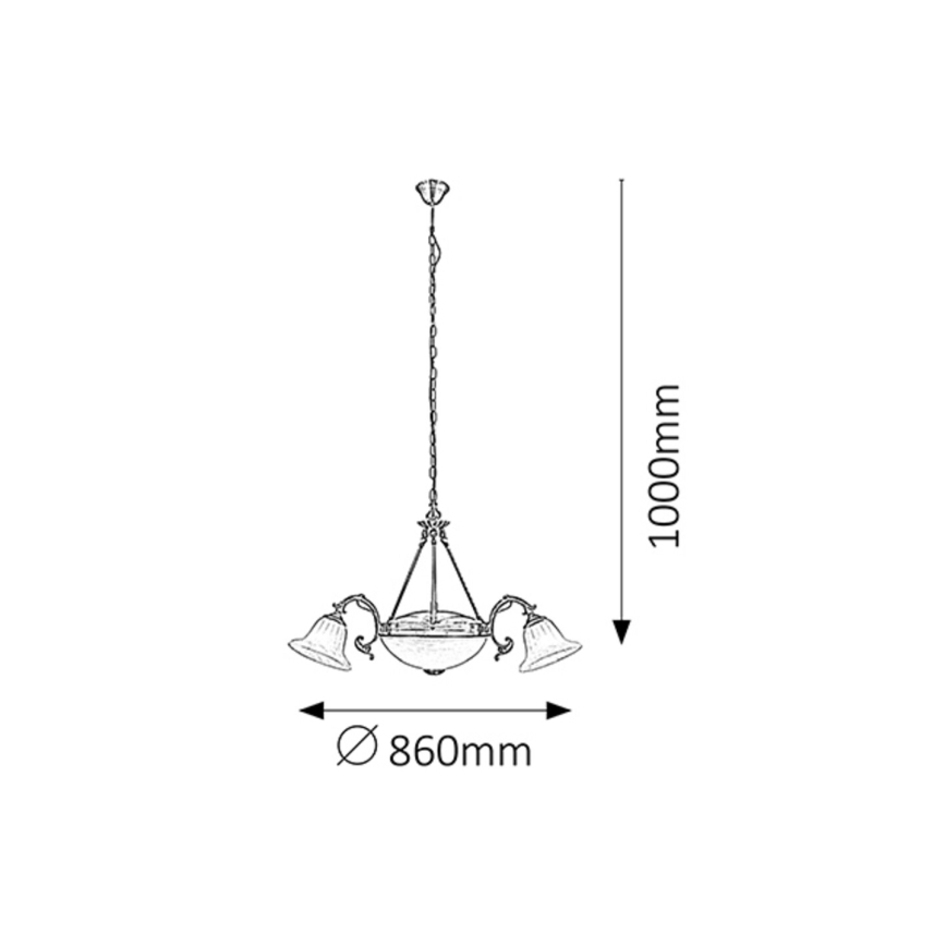 Rabalux 8553 - lustra uz ķēdes ORCHIDEA 3xE14/40W+2xE27/60W
