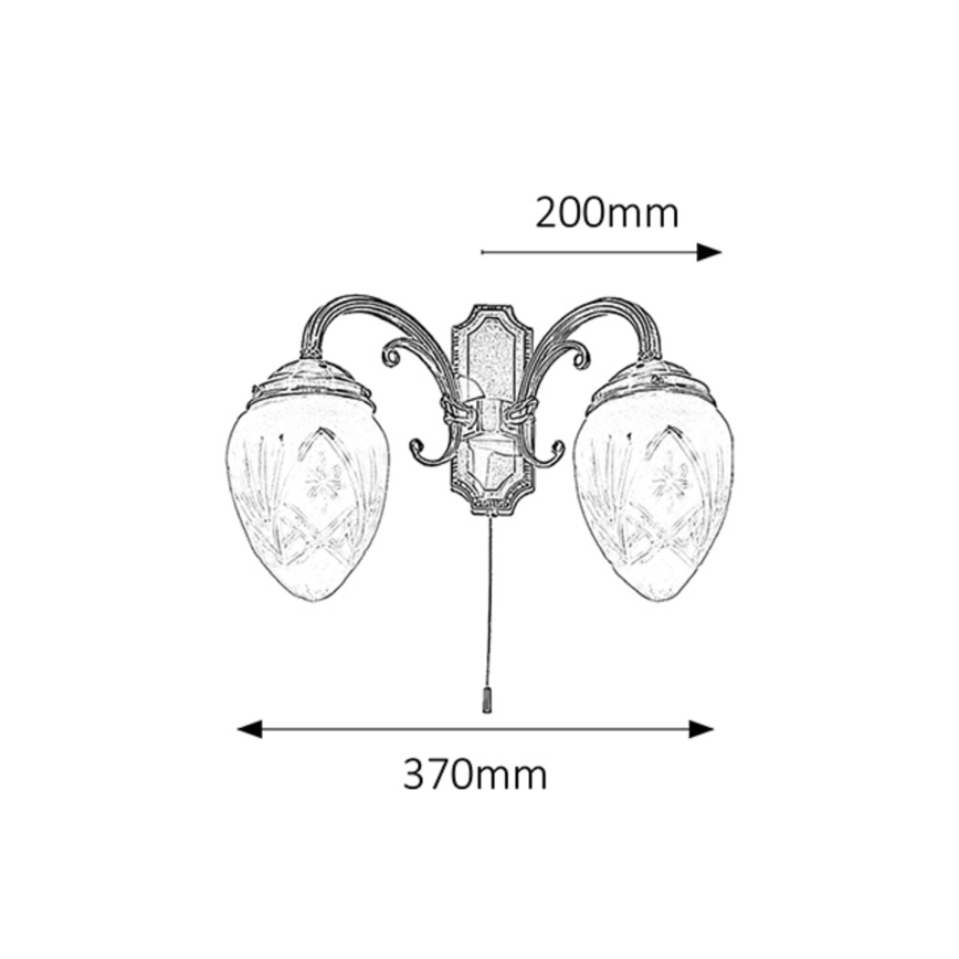Rabalux 8632 - Sienas Apgaismojums ANNABELLA 2xE14/40W/230V