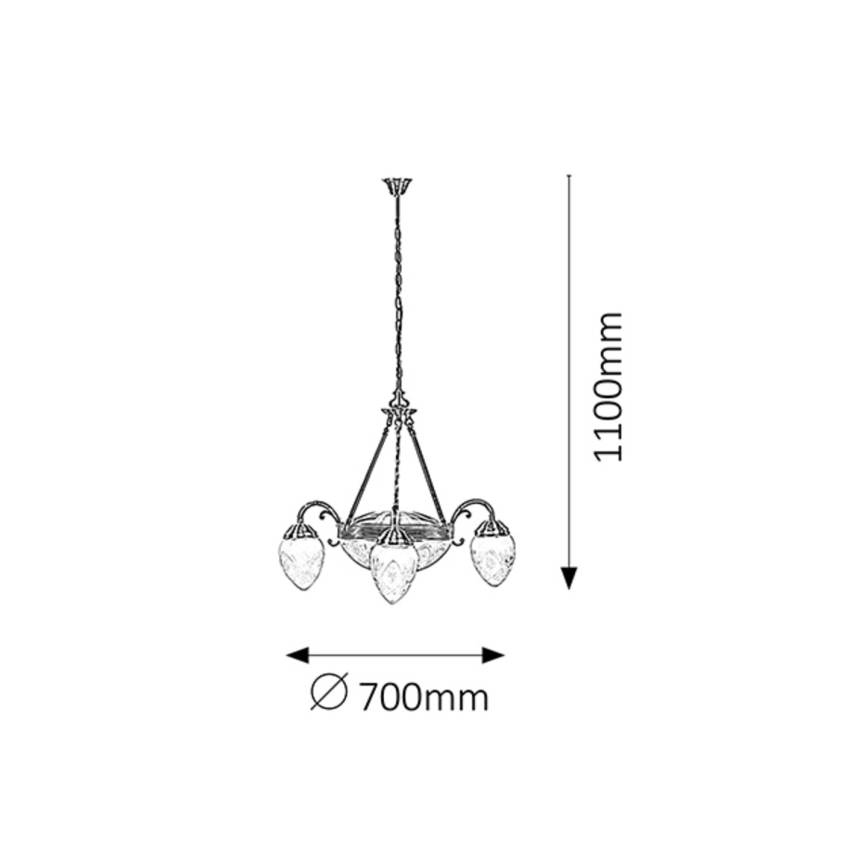 Rabalux 8633 - lustra uz ķēdes ANNABELLA 3xE14/40W+2xE27/60W
