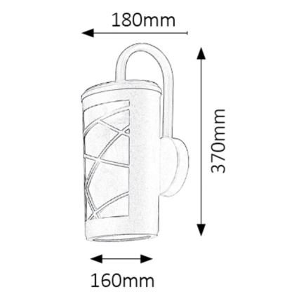 Rabalux - Āra sienas gaismeklis 1xE27/60W/230V IP44