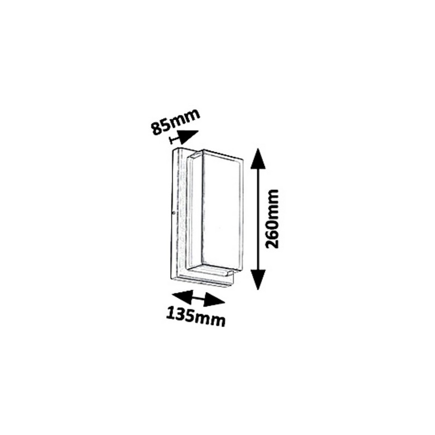 Rabalux 8830 - Āra LED sienas gaismeklis ANDORRA LED/12W/230V IP54