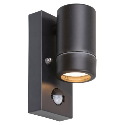 Rabalux - Āra sienas lampa ar sensoru 1xGU10/10W/230V melna IP44