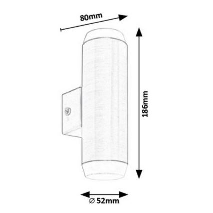 Rabalux - LED Āra sienas lampa 2xLED/4W/230V saténový matēts hroms IP44