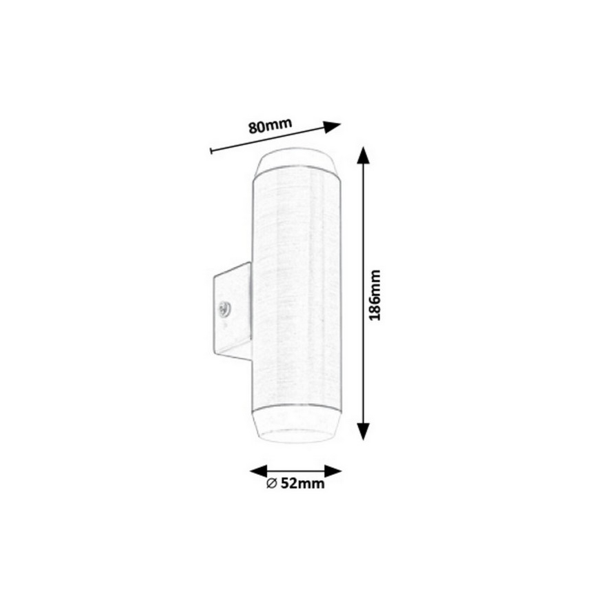 Rabalux - LED Āra sienas lampa 2xLED/4W/230V saténový matēts hroms IP44