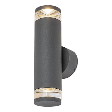 Rabalux - Āra sienas gaismeklis 2xGU10/10W/230V IP54 antracīts