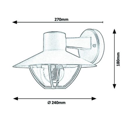 Rabalux - Āra sienas lampa 1xE27/10W/230V IP44