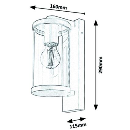 Rabalux - Āra sienas lampa 1xE27/60W/230V IP44