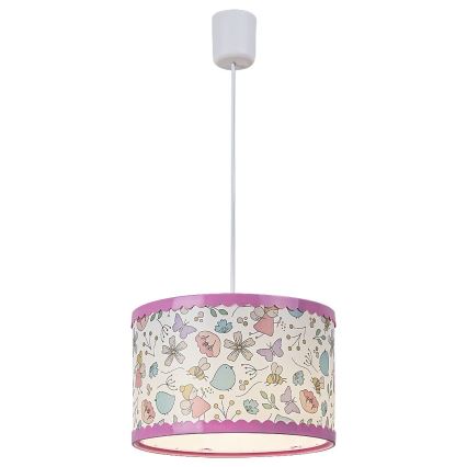 Rabalux - Bērnu lustra ar auklu 1xE27/40W/230V rozā