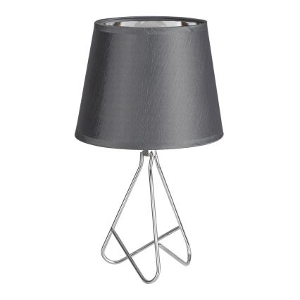 Rabalux - Galda lampa 1xE14/40W/230V pelēka/spīdīgi hromēts