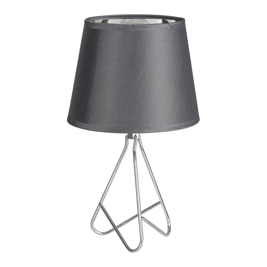 Rabalux - Galda lampa 1xE14/40W/230V pelēka/spīdīgi hromēts