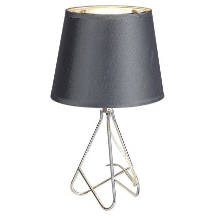 Rabalux - Galda lampa 1xE14/40W/230V pelēka/spīdīgi hromēts