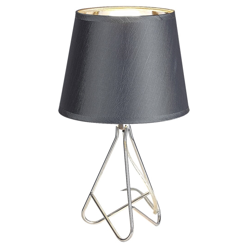 Rabalux - Galda lampa 1xE14/40W/230V pelēka/spīdīgi hromēts