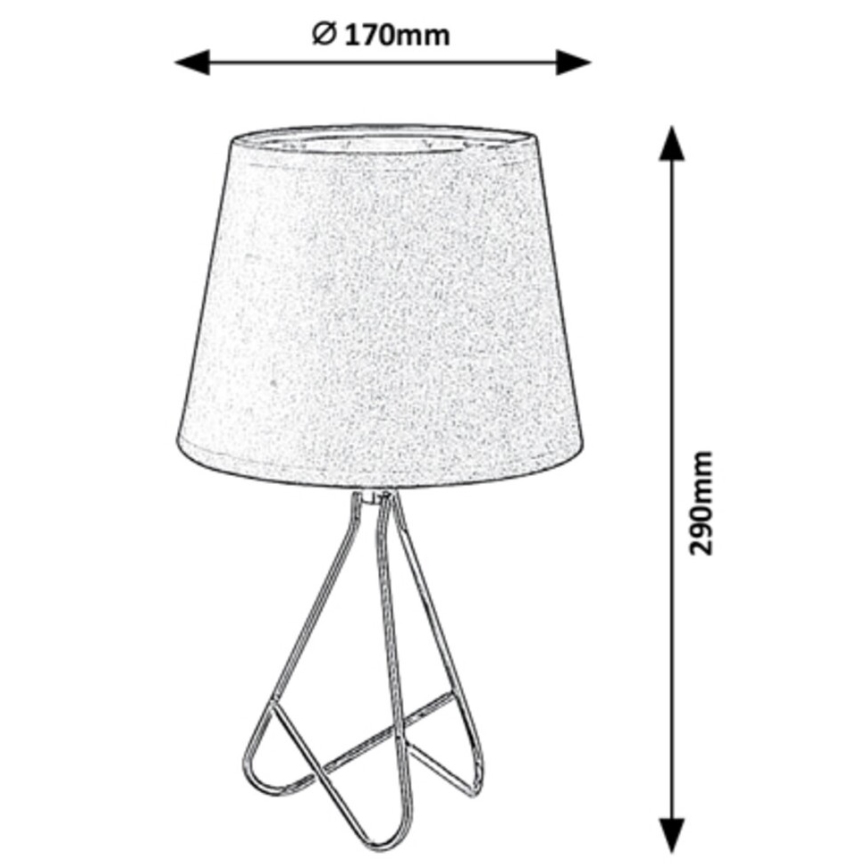 Rabalux - Galda lampa 1xE14/40W/230V pelēka/spīdīgi hromēts