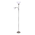 Rabalux - Grīdas lampa ACTION 1xE27/100W/230V + 1xE14/25W matēts hroms/balts