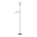 Rabalux - Grīdas stāvlampa 1xE27/100W+E14/25W pelēka/balta
