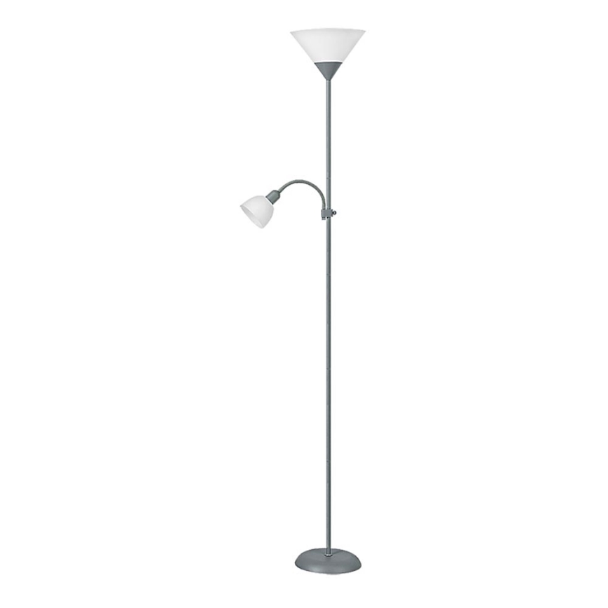 Rabalux - Grīdas stāvlampa 1xE27/100W+E14/25W pelēka/balta