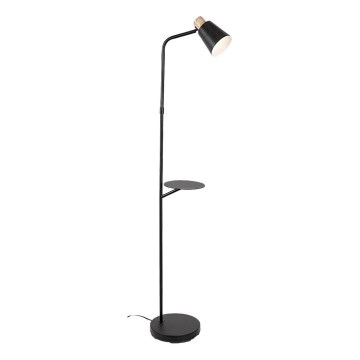 Rabalux - Grīdas stāvlampa ar plauktu 1xE27/40W/230V melna