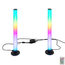 Rabalux - KOMPLEKTS 2x LED RGB Aptumšojama galda lampa PACO LED/5W/5V + tālvadības pults