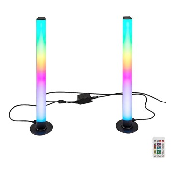 Rabalux - KOMPLEKTS 2x LED RGB Aptumšojama galda lampa PACO LED/5W/5V + tālvadības pults