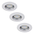 Rabalux - Komplekts: 3x LED iebūvējamie griestu gaismekļi, 1x GU10/3W/230V, IP40