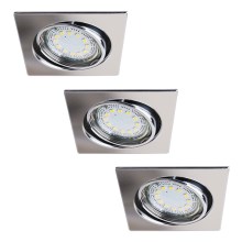 Rabalux - KOMPLEKTS 3x LED Iegremdējama vannas istabas lampa 3xGU10/3W/230V IP40