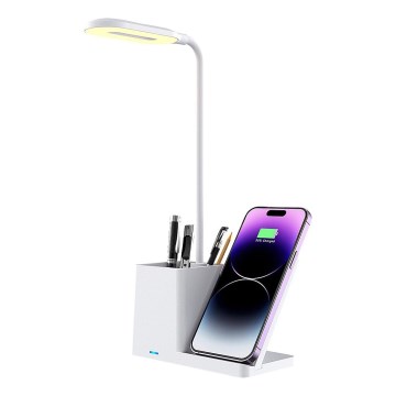 Rabalux - LED Aptumšojama galda lampa ar bezvadu uzlādi QI LED/4W/5V 3000/4000/6500K balta