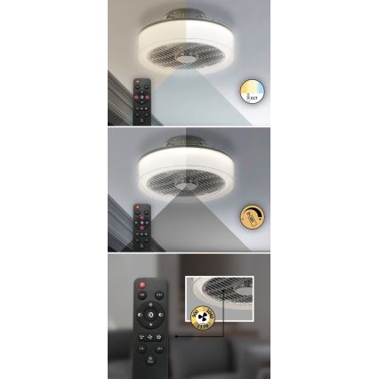Rabalux - LED Aptumšojama griestu lampa ar ventilatoru LED/30W/230V 3000-6000K + tālvadības pults
