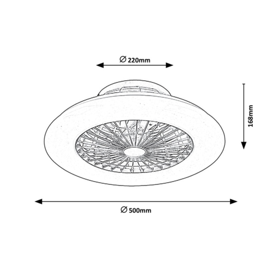 Rabalux - LED Aptumšojama griestu lampa ar ventilatoru  LED/30W/230V 3000-6500K + tālvadības pults