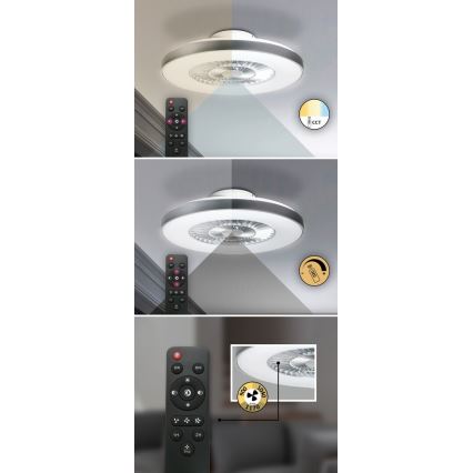Rabalux - LED Aptumšojama griestu lampa ar ventilatoru LED/40W/230V 3000-6500K + tālvadības pults