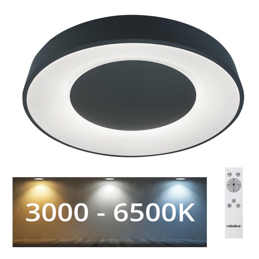 Rabalux - LED Aptumšojama griestu lampa LED/38W/230V black 3000-6500K + tālvadības pults