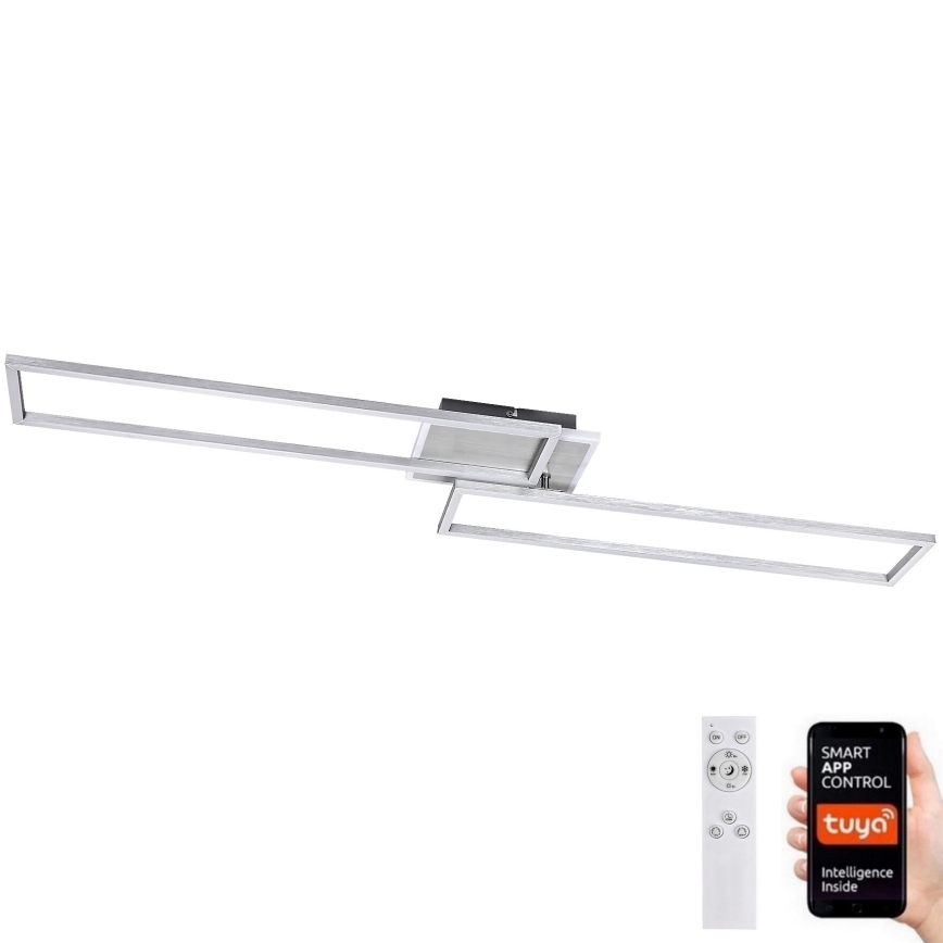 Rabalux - LED Aptumšojama griestu lampa LED/40W/230V 2700-6500K Wi-Fi Tuya matēts hroms + tālvadības pults