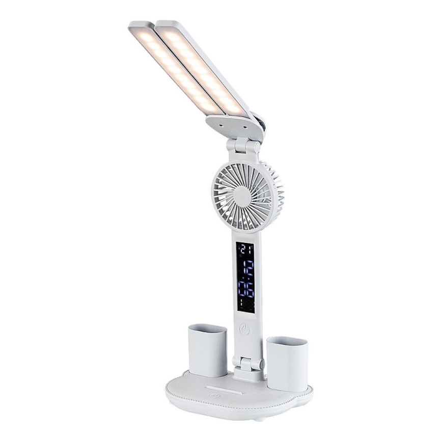Rabalux - LED dimmējamā galda lampa ar ventilatoru un displeju LED/7W/5V 3000/4000/6500K