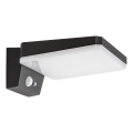 Rabalux - LED regulējams saules sienas gaismeklis ar sensoru LED/4,4W/3,7V IP54 melns 2200 mAh