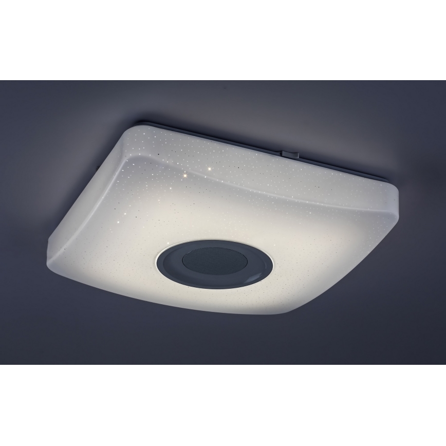 Rabalux - LED RGB regulējama griestu lampa ar skaļruni LED/18W/230V 3000-6000K Bluetooth + tālvadības pults 36,5x36,5 cm