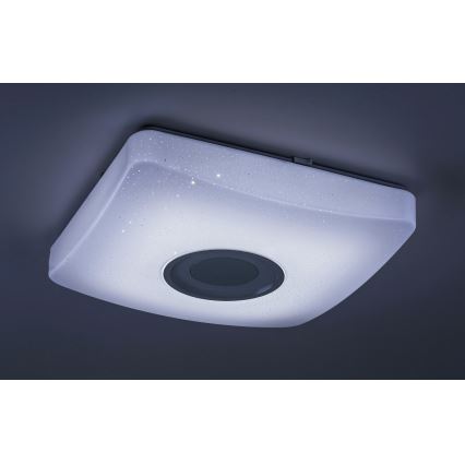 Rabalux - LED RGB regulējama griestu lampa ar skaļruni LED/18W/230V 3000-6000K Bluetooth + tālvadības pults 36,5x36,5 cm