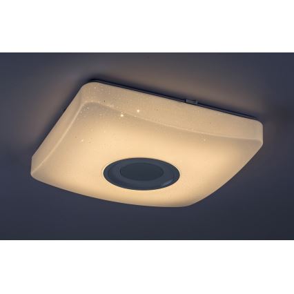 Rabalux - LED RGB regulējama griestu lampa ar skaļruni LED/18W/230V 3000-6000K Bluetooth + tālvadības pults 36,5x36,5 cm