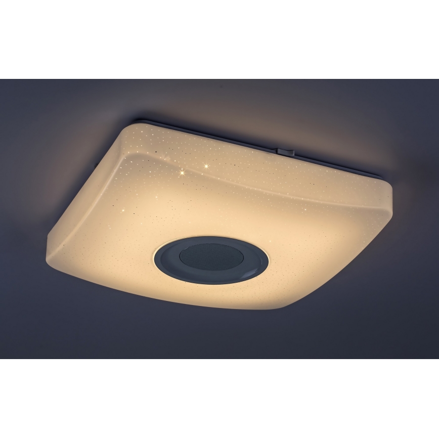 Rabalux - LED RGB regulējama griestu lampa ar skaļruni LED/18W/230V 3000-6000K Bluetooth + tālvadības pults 36,5x36,5 cm