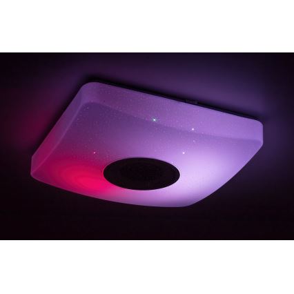 Rabalux - LED RGB regulējama griestu lampa ar skaļruni LED/18W/230V 3000-6000K Bluetooth + tālvadības pults 36,5x36,5 cm