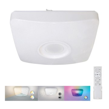 Rabalux - LED RGB regulējama griestu lampa ar skaļruni LED/18W/230V 3000-6000K Bluetooth + tālvadības pults 36,5x36,5 cm