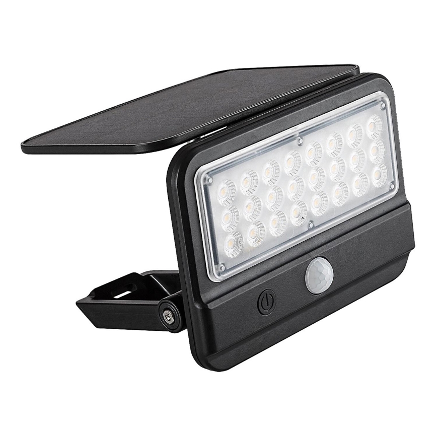 Rabalux - LED Saules enerģijas sienas lampa ar sensoru LED/7W/3,7V IP54 melna 3000 mAh