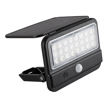 Rabalux - LED Saules enerģijas sienas lampa ar sensoru LED/7W/3,7V IP54 melna