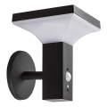 Rabalux - LED saules sienas lampa ar sensoru LED/4W/230V IP44 melna 2200 mAh
