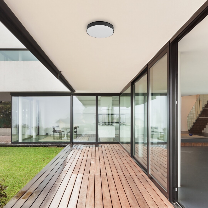 Rabalux - LED griestu lampa vannas istabai LED/24W/230V 2800K/4000K/6000K IP44 melna Ø 30 cm