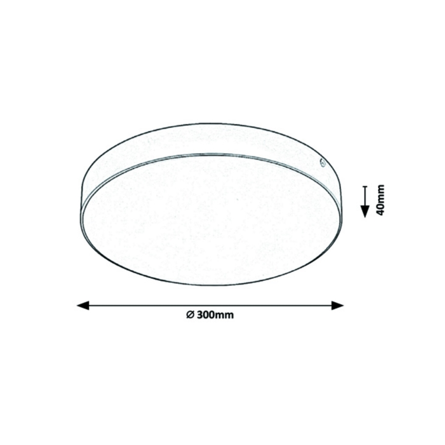 Rabalux - LED Vannas istabas griestu lampa LED/24W/230V 2800K/4000K/6000K IP44 melna