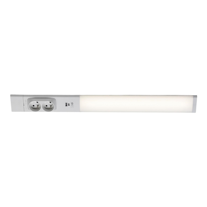 Rabalux - LED Virtuves zem skapīša lampa ar kontaktligzdām LED/18W/230V 4000K 60 cm balta