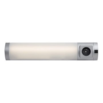 Rabalux - LED Virtuves zem skapīša lampa ar kontaktligzdu LED/5W/230V 4000K 45 cm sudraba